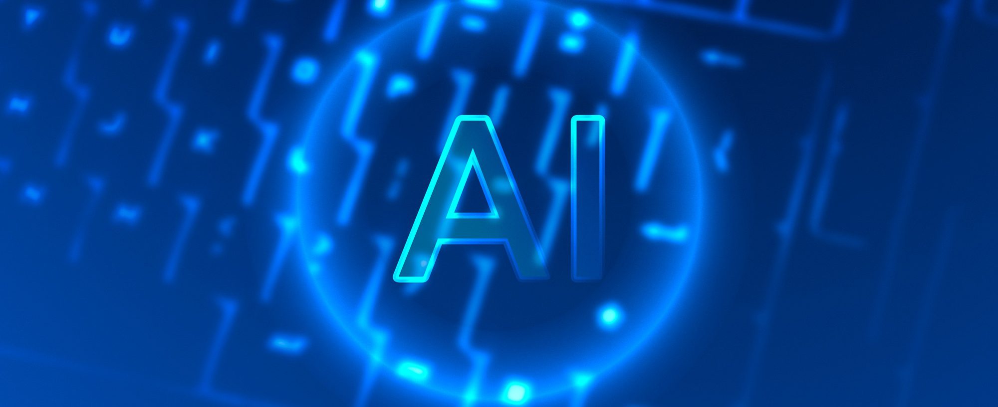 Neon AI on a keyboard